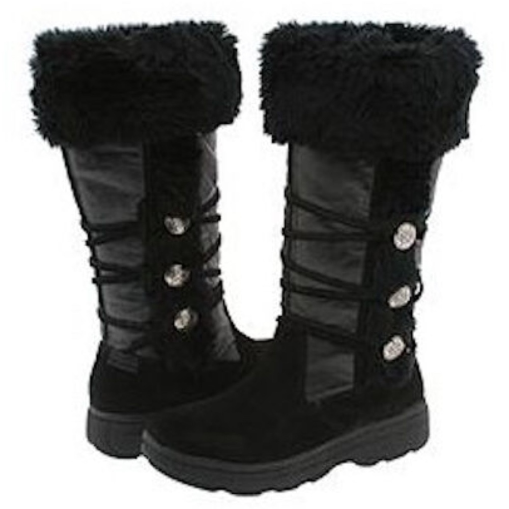 MINNETONKA SILVER THORNE FAUX FUR LEATHER BOOTS 9